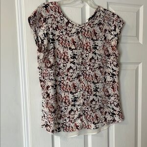 The Limited Abstract Print Blouse - Black, Brown, Cream